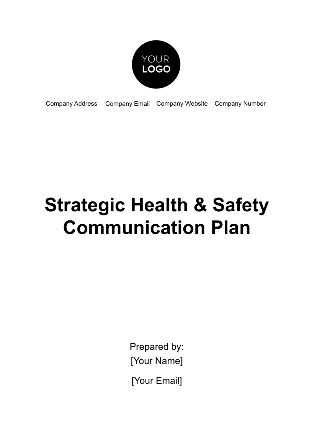 Strategic Health & Safety Communication Plan Template