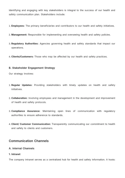 Free Strategic Health & Safety Communication Plan Template to Edit Online