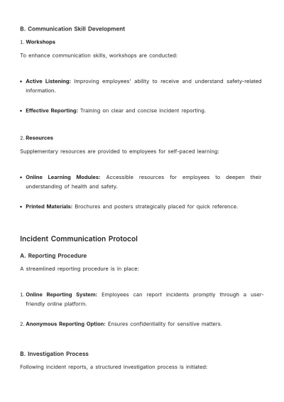 Free Strategic Health & Safety Communication Plan Template to Edit Online
