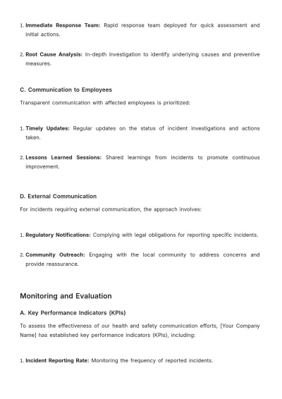 Free Strategic Health & Safety Communication Plan Template to Edit Online