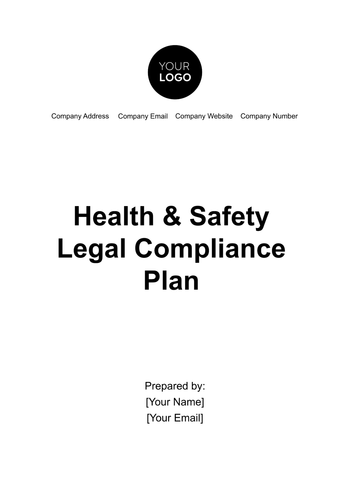 Health & Safety Legal Compliance Plan Document Template