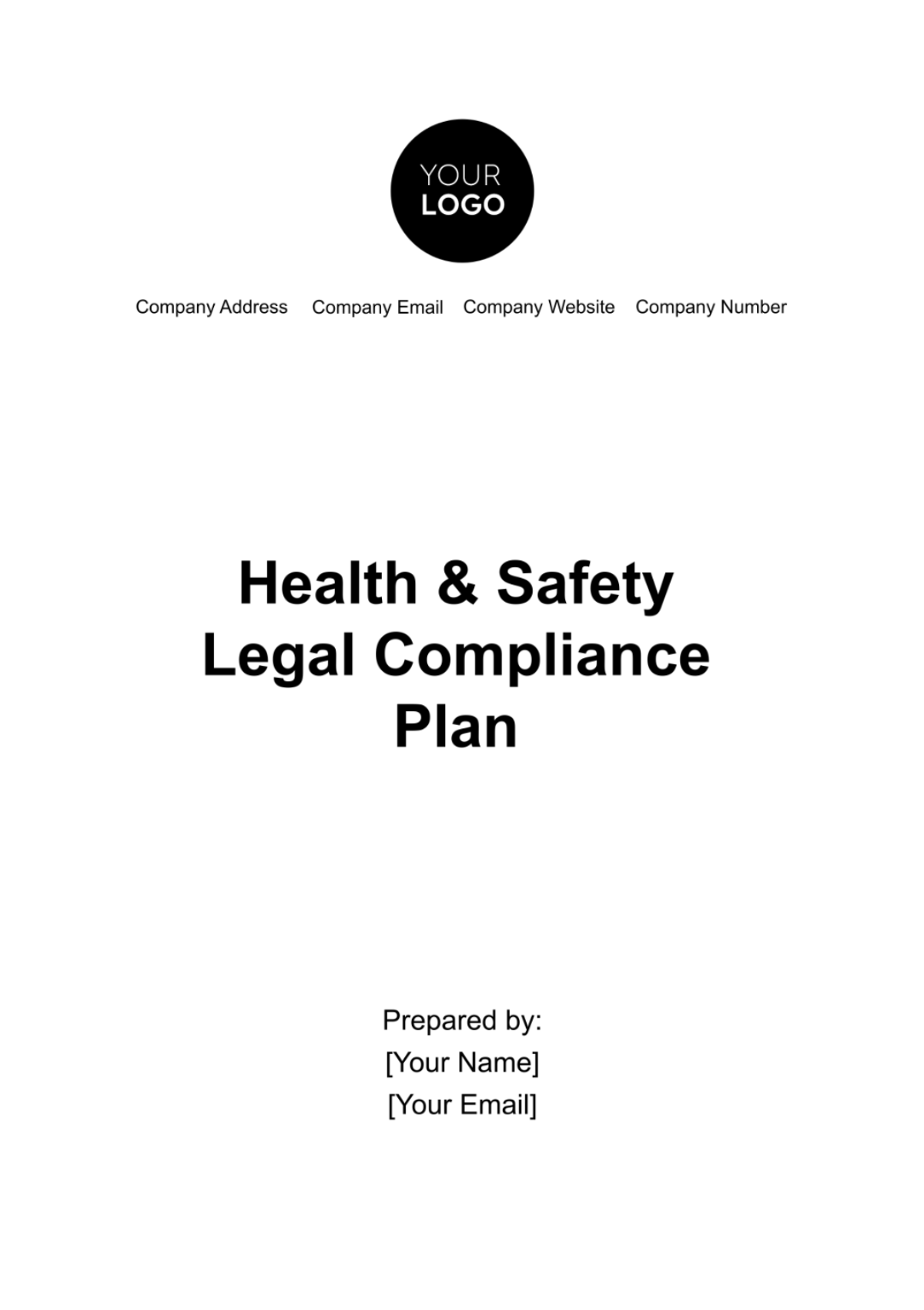 Health & Safety Legal Compliance Plan Document Template