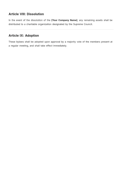 Free Knights Of Columbus Bylaws Template to Edit Online