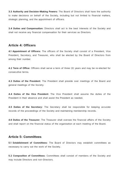 Free Alberta Societies Act Bylaws Template to Edit Online