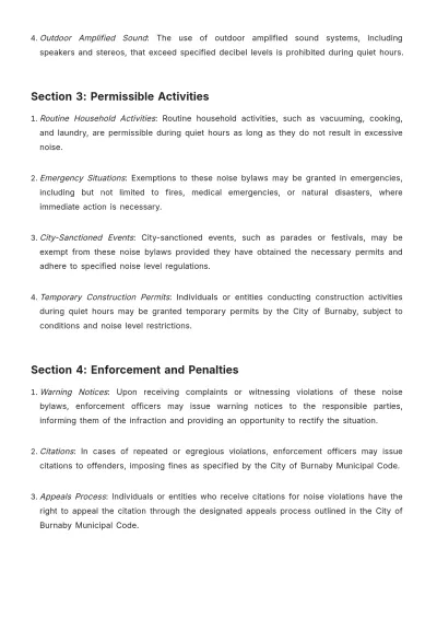 Free City Of Burnaby Noise Bylaws Template to Edit Online