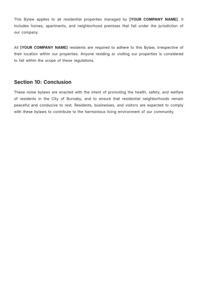 Free City Of Burnaby Noise Bylaws Template to Edit Online