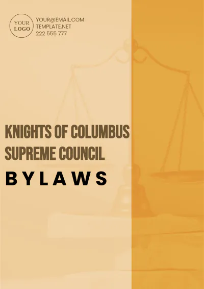 Free Knights Of Columbus Supreme Council Bylaws Template to Edit Online