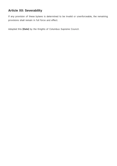 Free Knights Of Columbus Supreme Council Bylaws Template to Edit Online