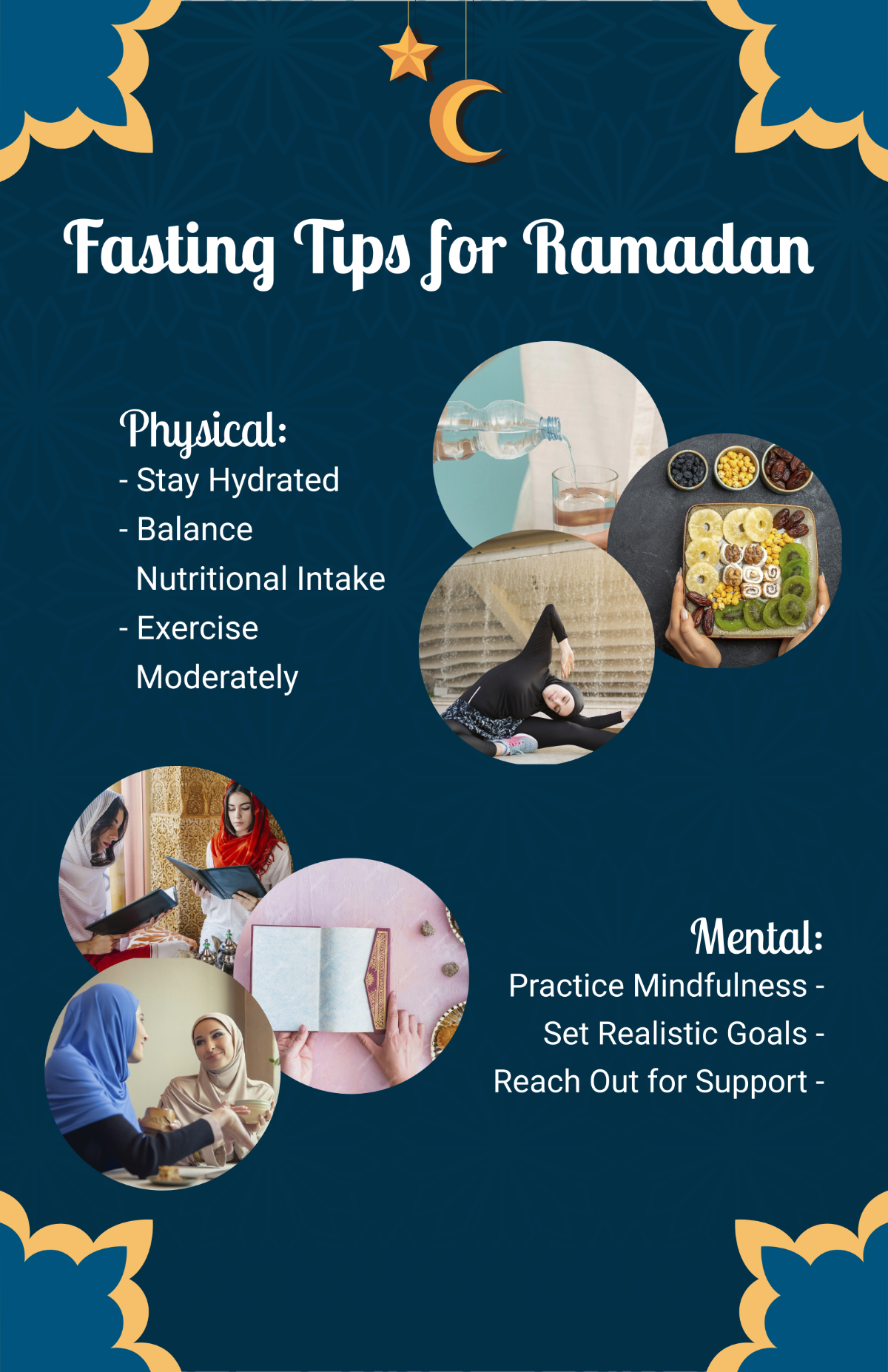 Free Fasting Tips for Ramadan Display Poster Template