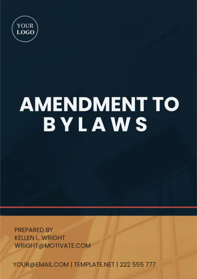 Free Amendment To Bylaws Template to Edit Online
