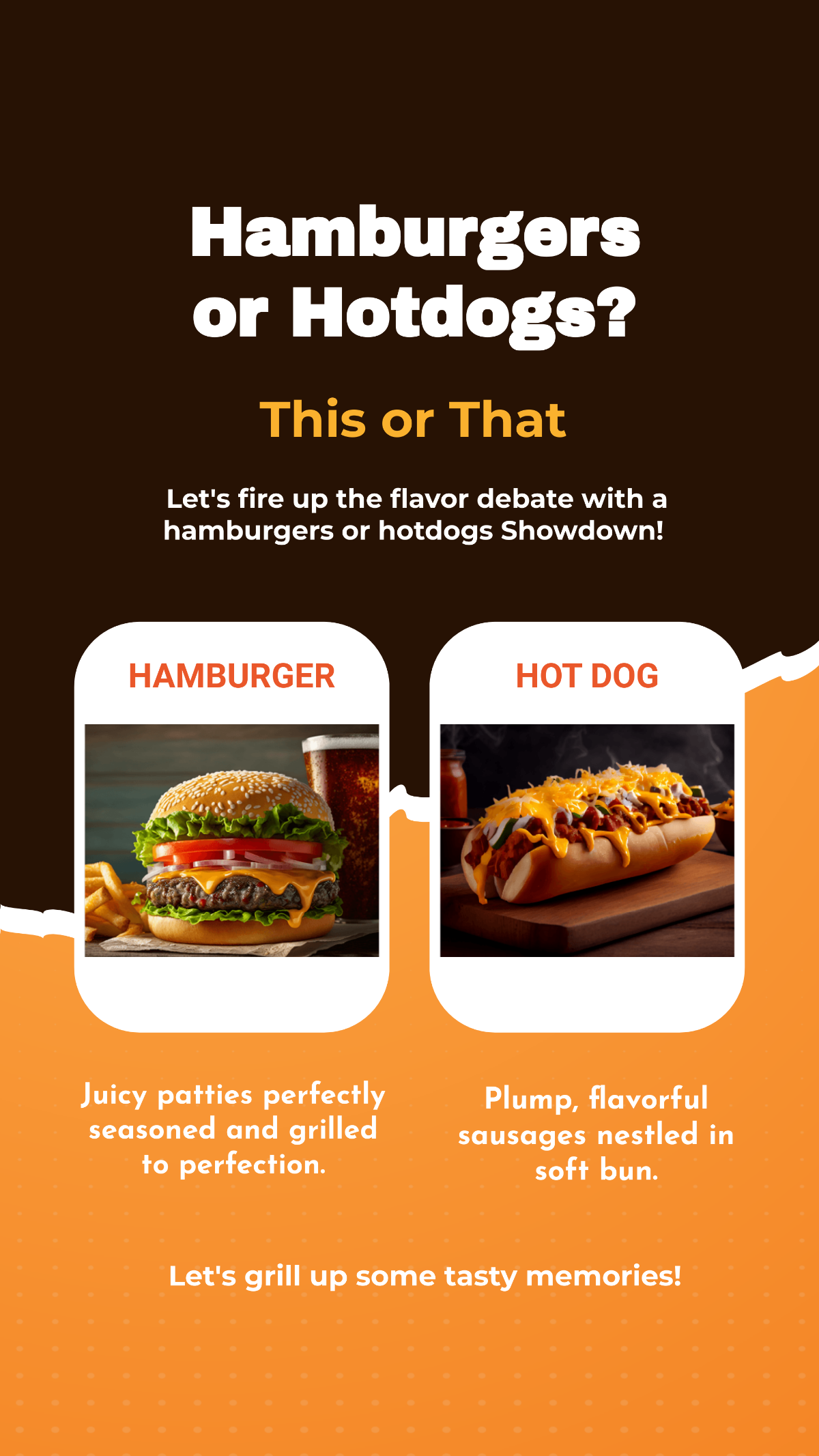Hamburgers or Hotdogs This or That Instagram Story
