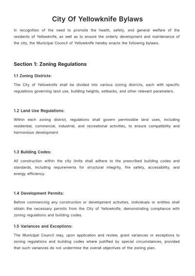 Free City Of Yellowknife Bylaws Template to Edit Online