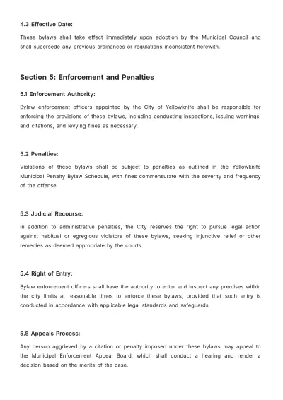 Free City Of Yellowknife Bylaws Template to Edit Online