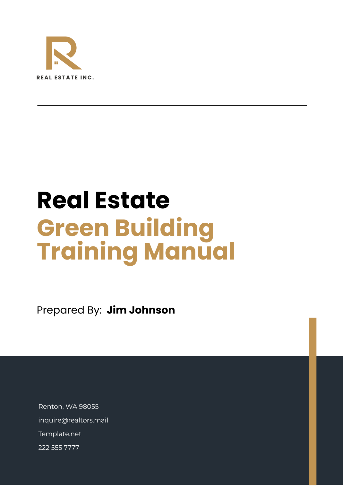 Real Estate Green Building Training Manual Template