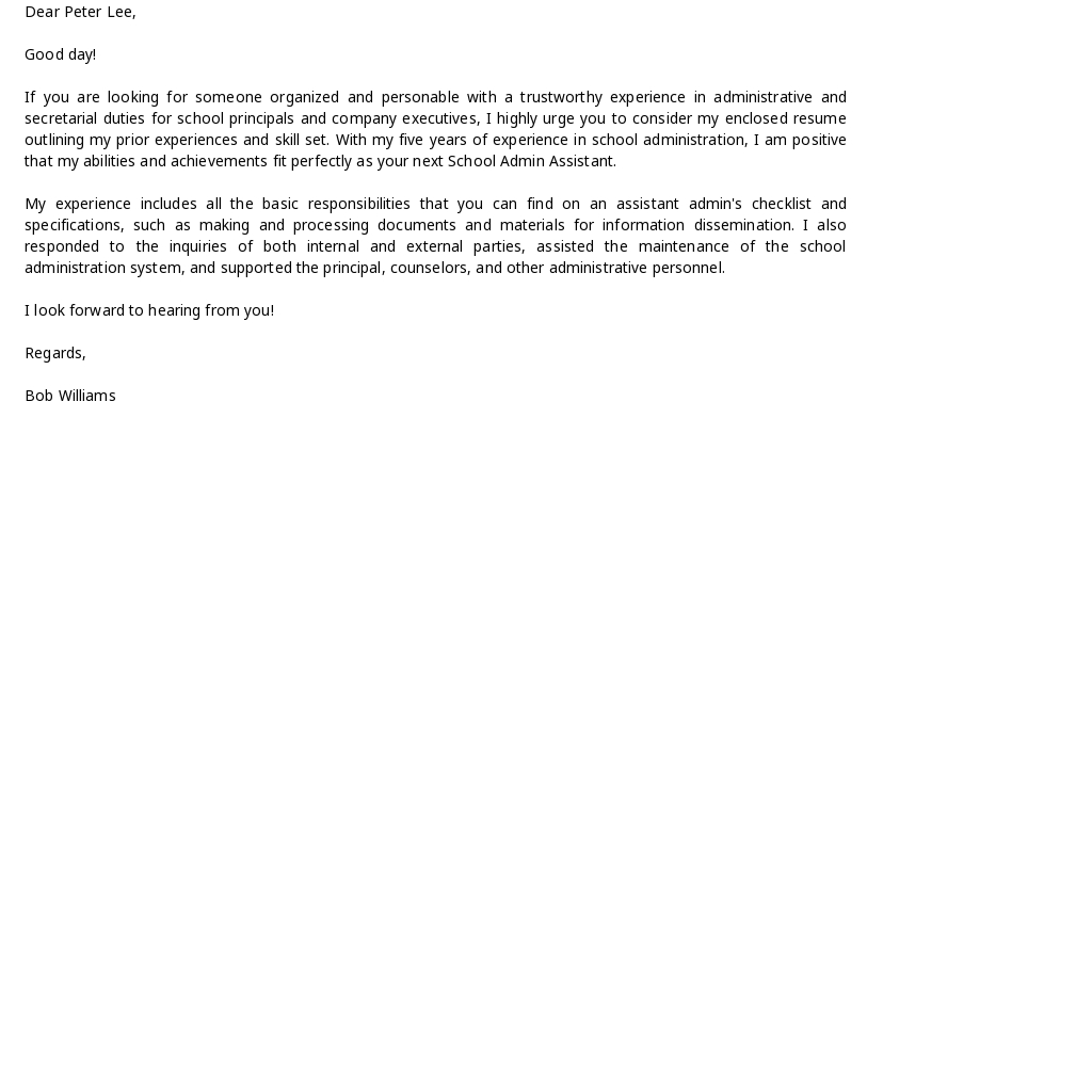 Free School Admin Assistant Cover Letter Template.jpe