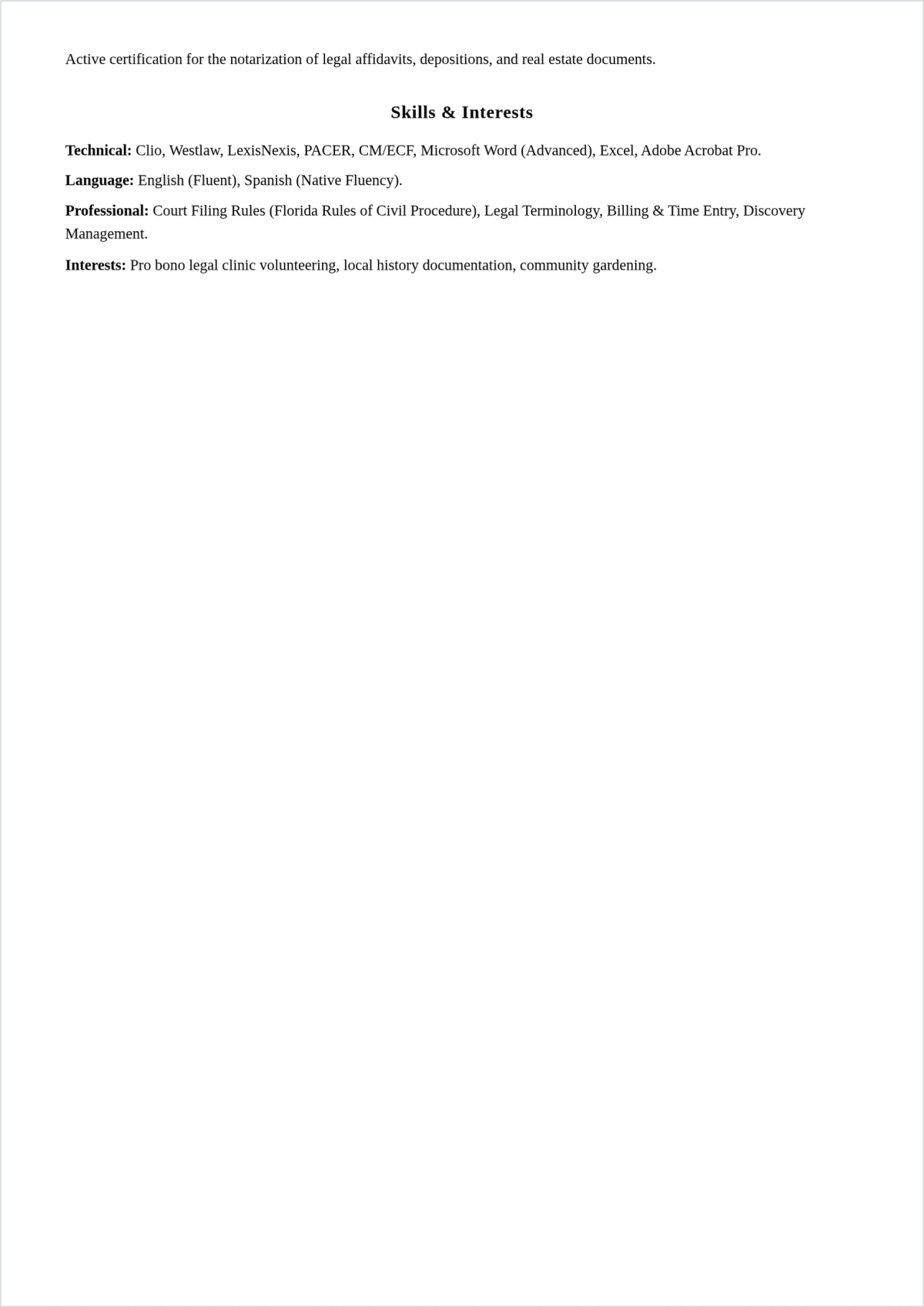 Free Law Office Secretary ATS Resume Template, AI Resume Builder