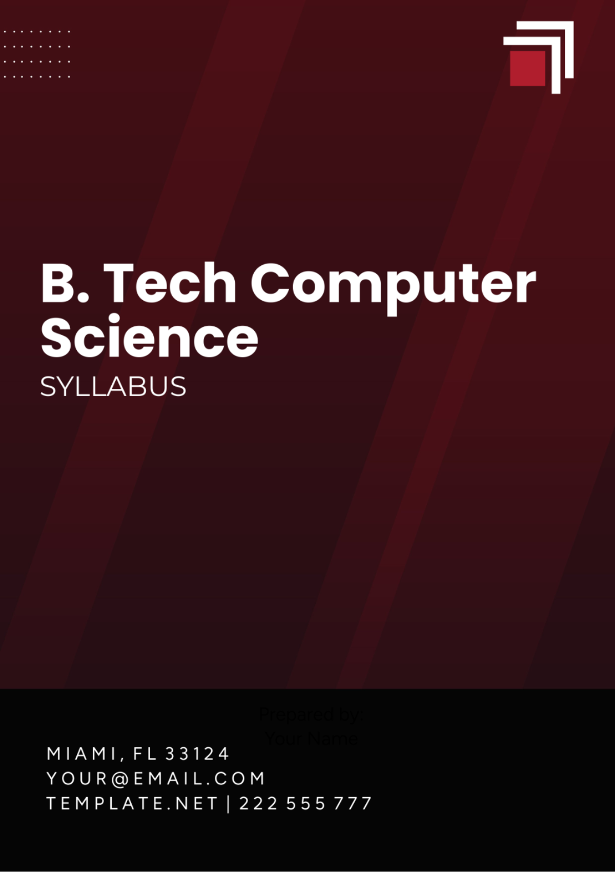 Free B Tech Computer Science Syllabus Template