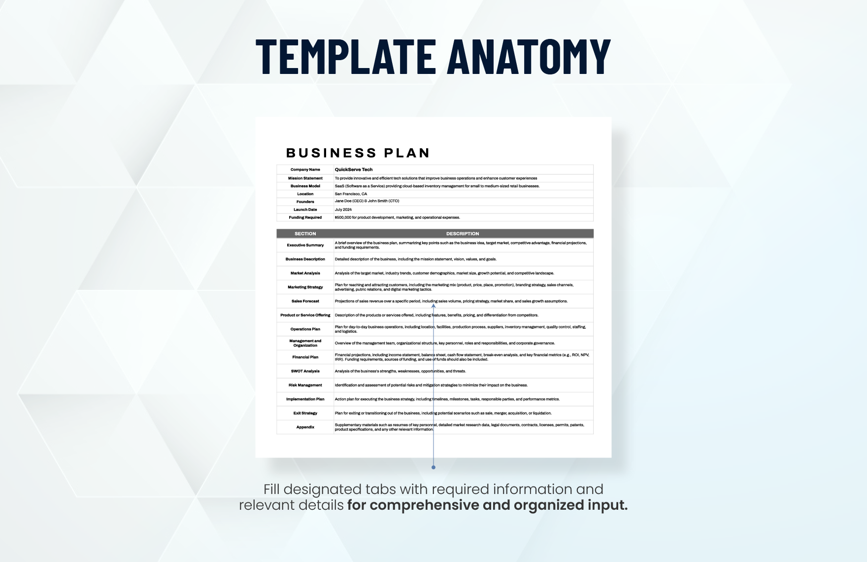 Printable Business Plan Template