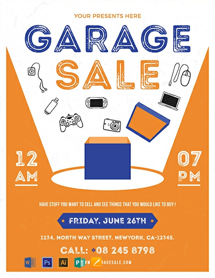 Free Garage Sale Flyer Template Word Doc Psd Apple Mac