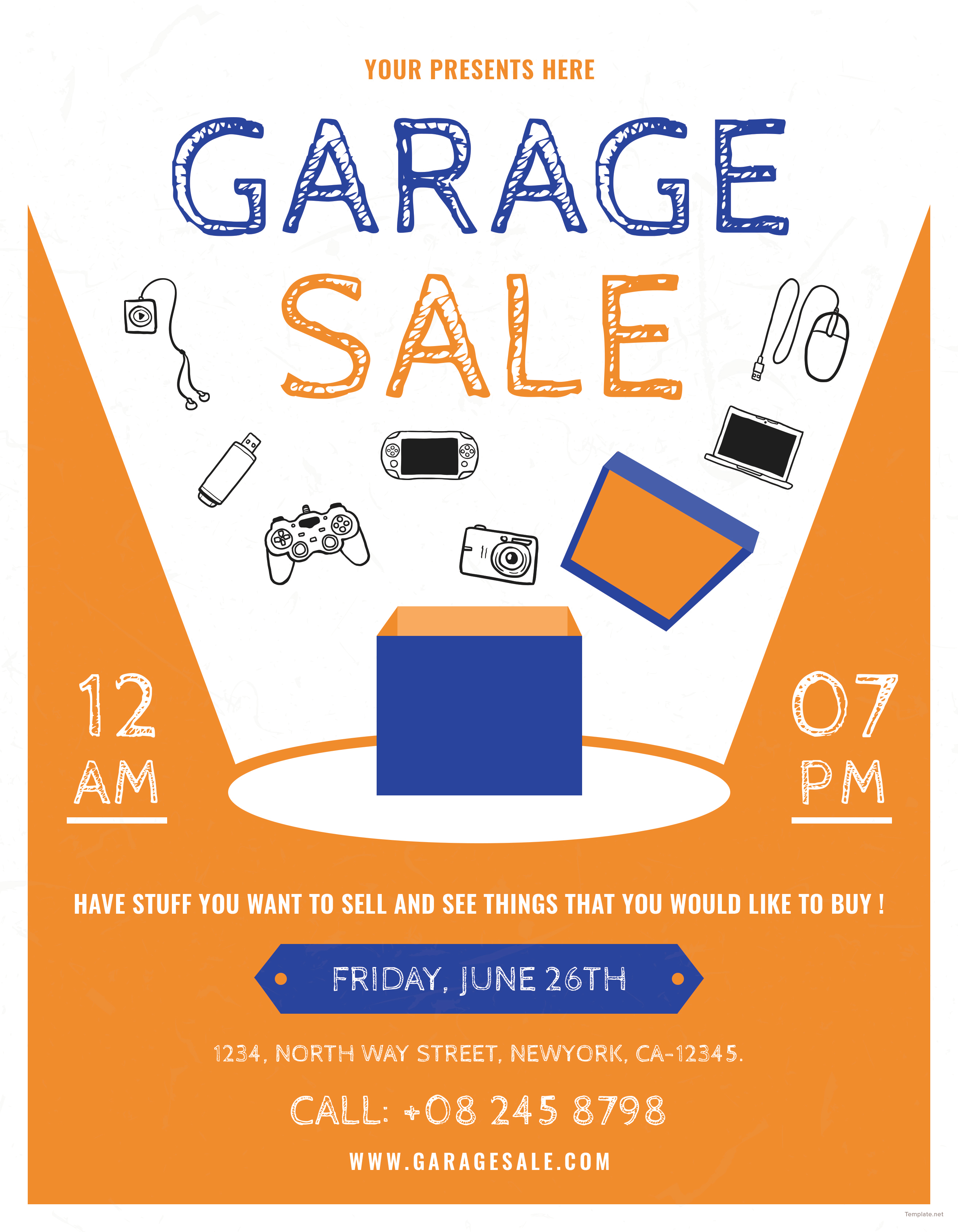 Garage Sale Flyer Template Adobe Illustrator Photoshop Template