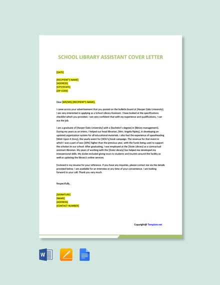 cover letter for library assistant examples