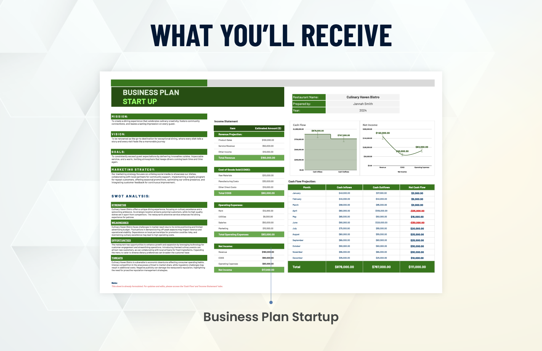 Business Plan Startup Template