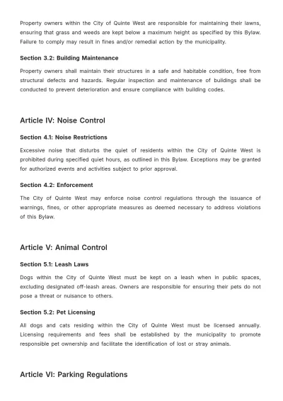 Free City Of Quinte West Bylaws Template to Edit Online