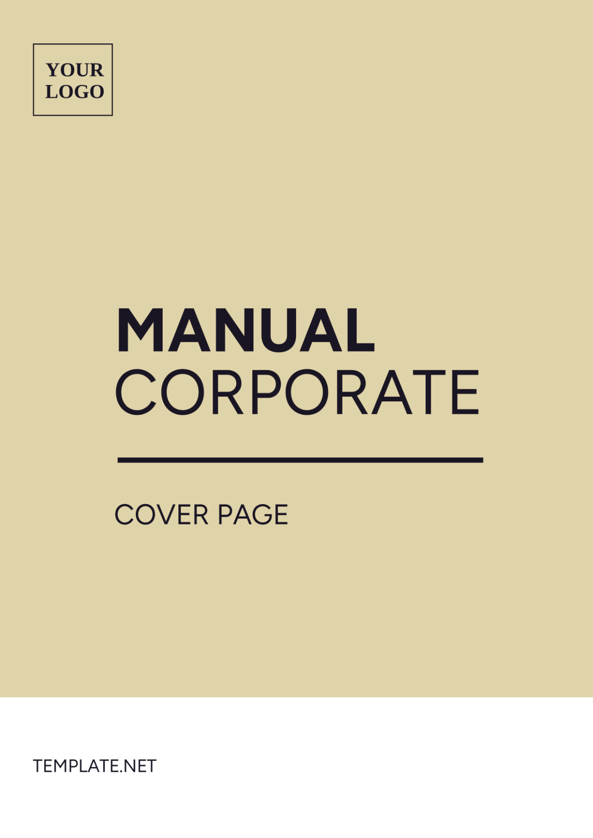 Manual Corporate Cover Page Template