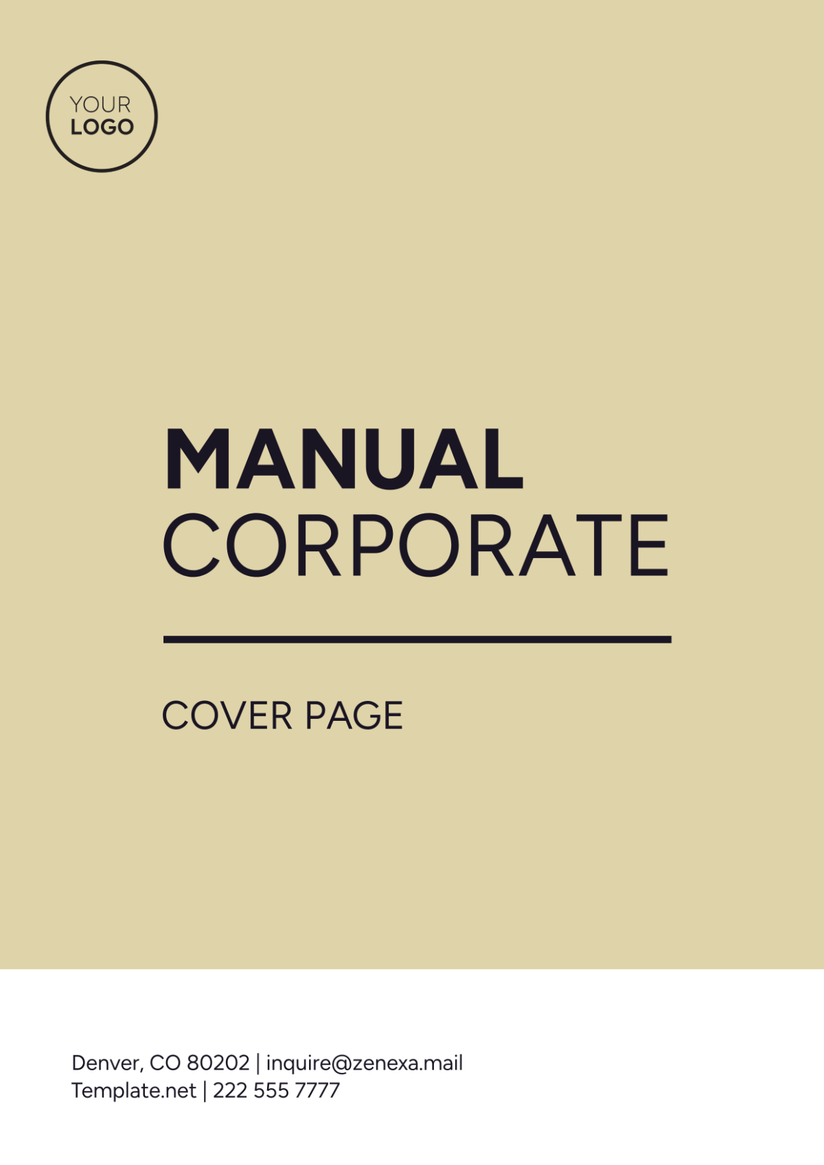 Manual Corporate Cover Page Template - Edit Online & Download