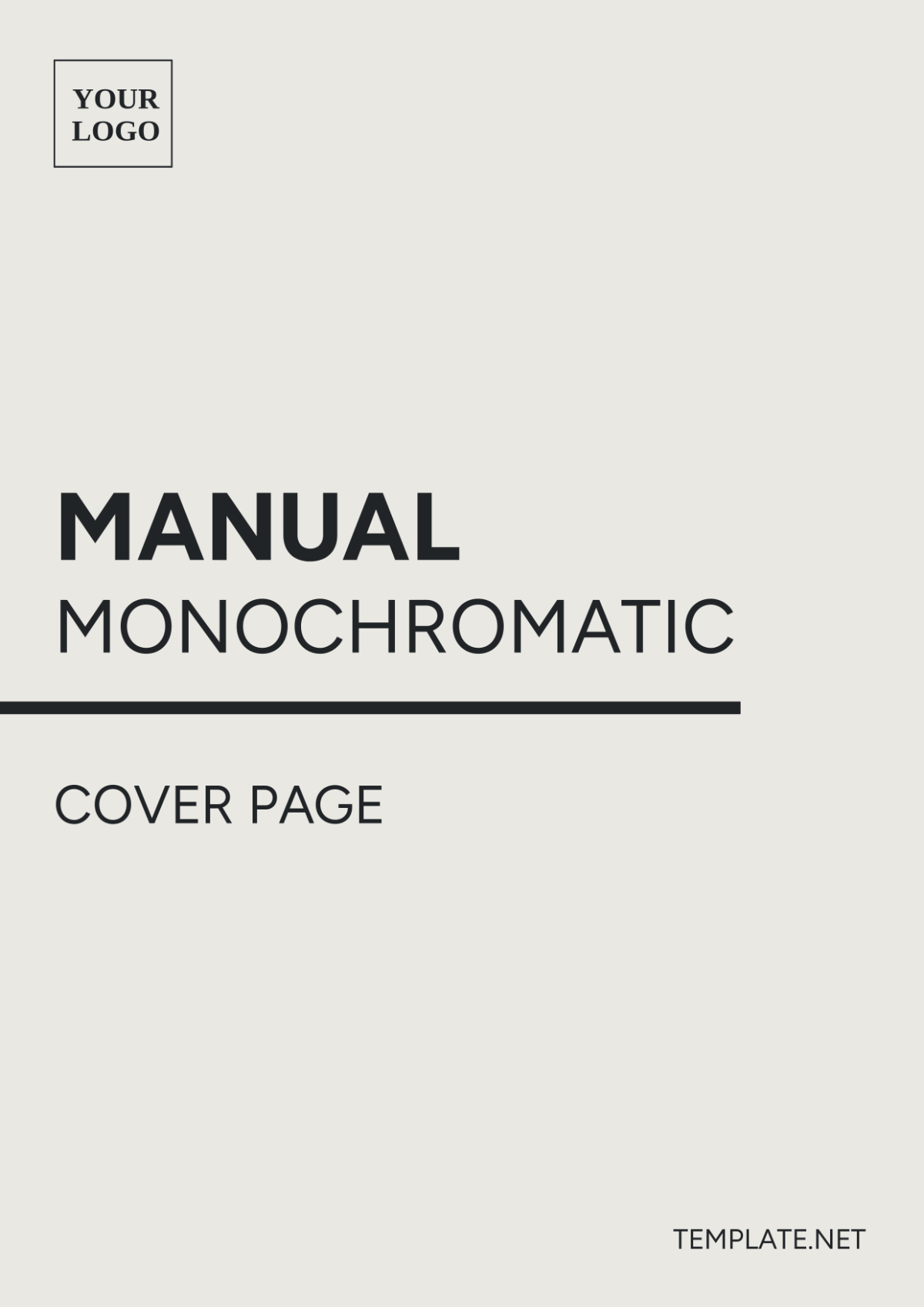 Manual Monochromatic Cover Page Template