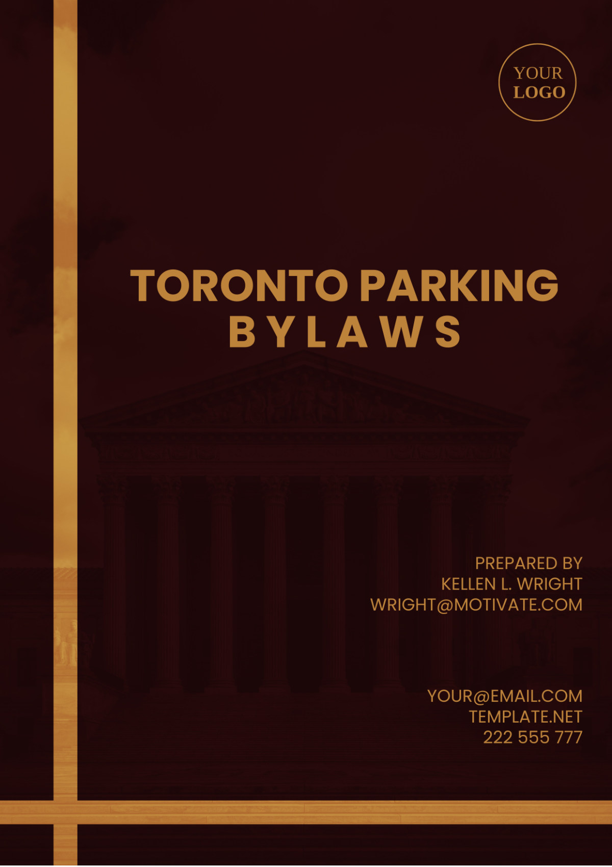 Free Toronto Parking Bylaws Template
