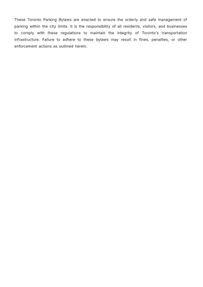 Free Toronto Parking Bylaws Template to Edit Online