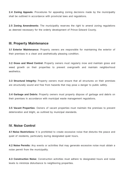 Free Prince Edward County Bylaws Template to Edit Online