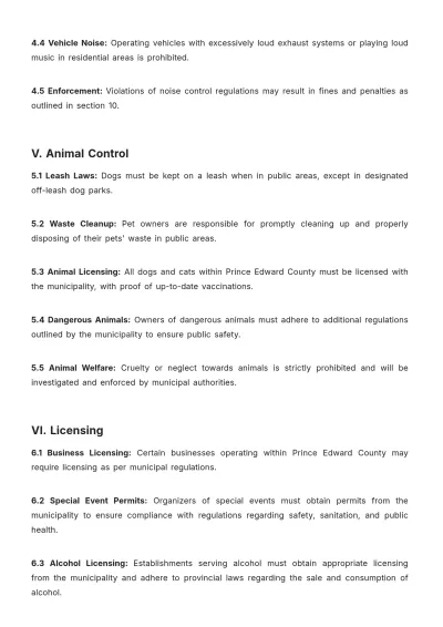 Free Prince Edward County Bylaws Template to Edit Online