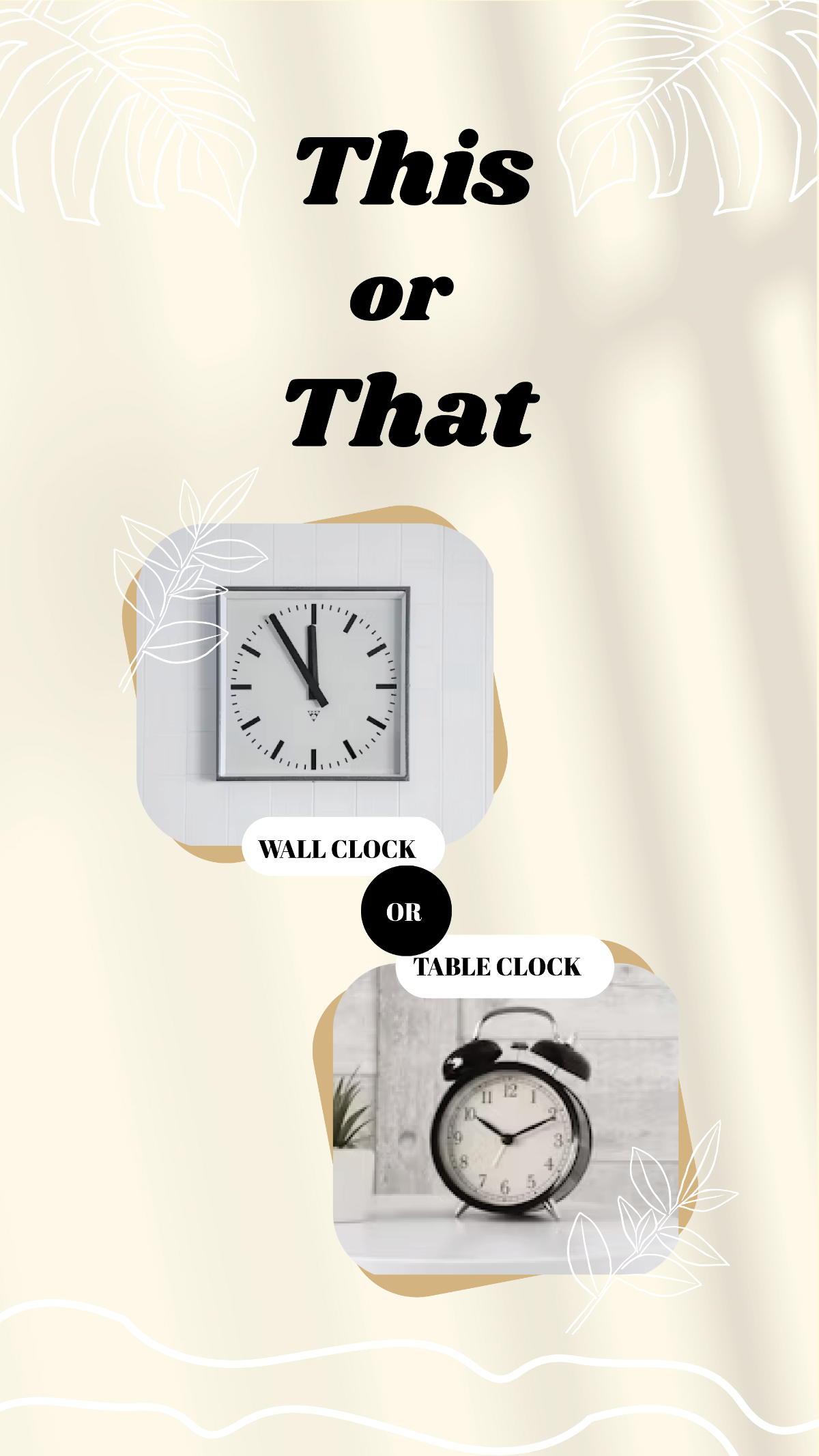 Free Wall Clock or Table Clock This or That Template