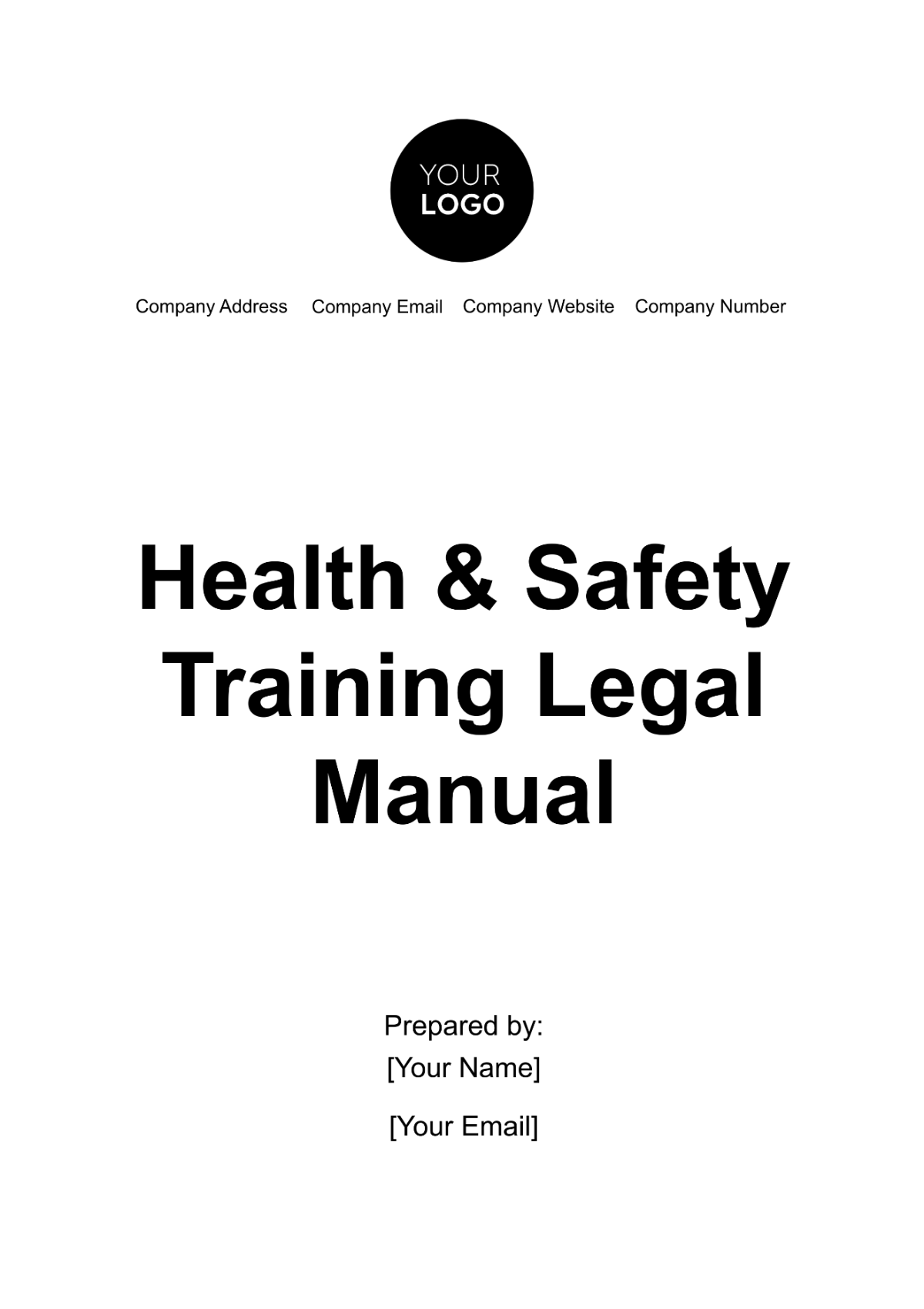 Health & Safety Training Legal Manual Template