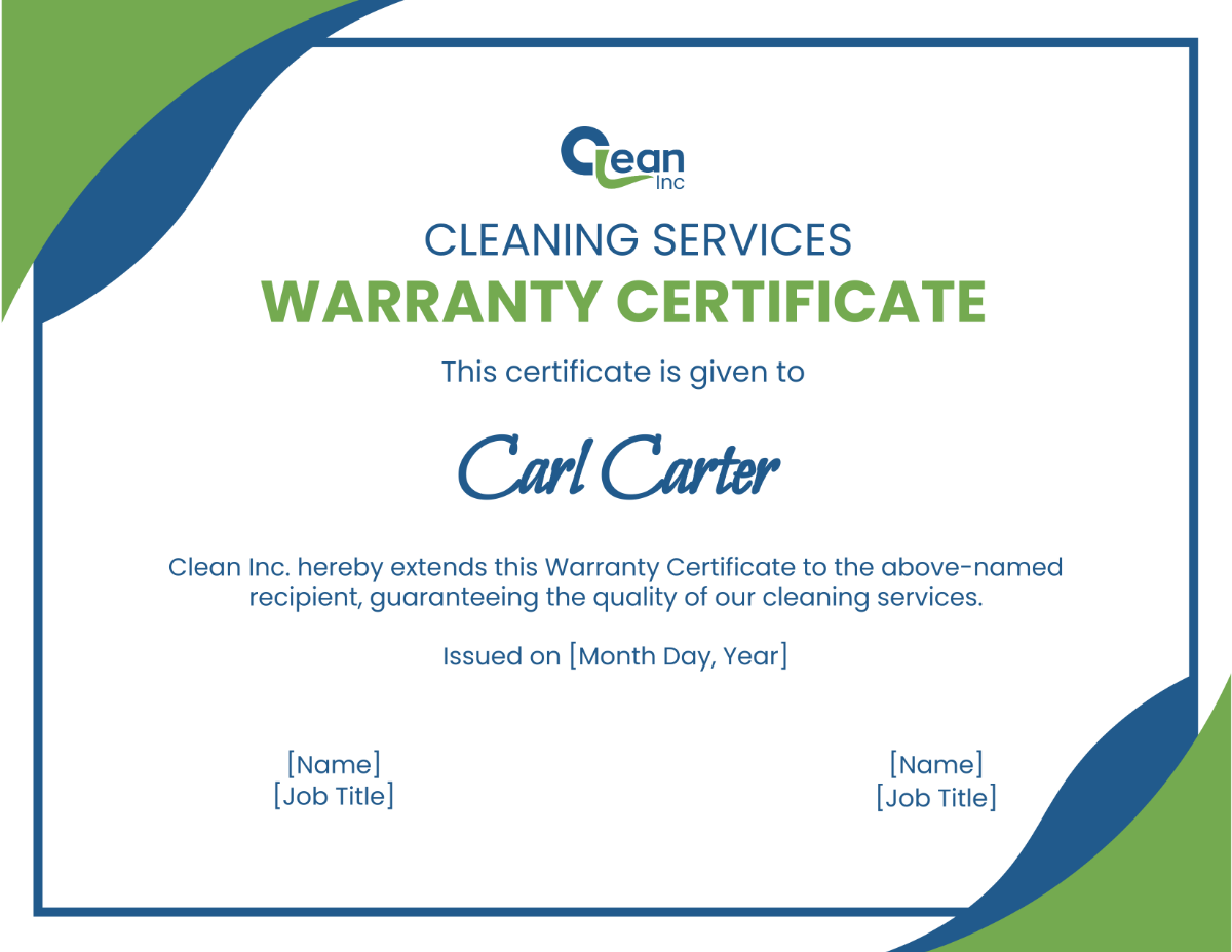 Cleaning Services Commercial Cleaning Professional Certificate Template