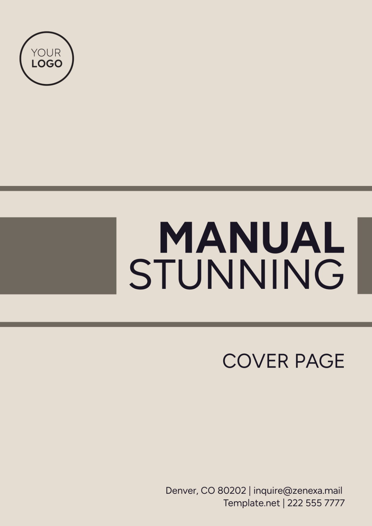 Manual Stunning Cover Page Template - Edit Online & Download