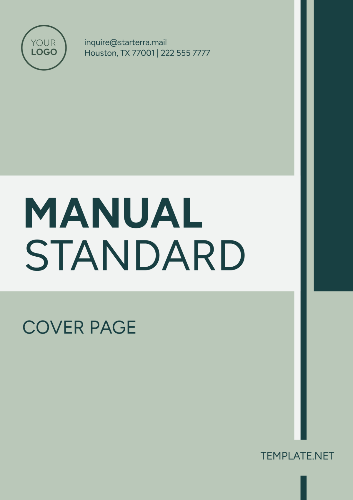 Manual Standard Cover Page Template - Edit Online & Download