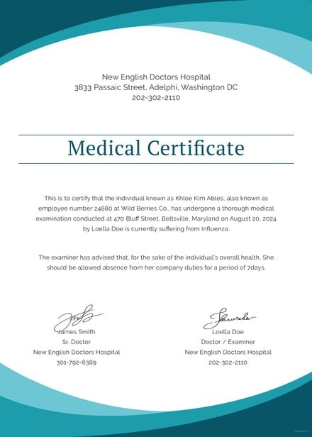 Free Medical Certificate Template | Free Templates