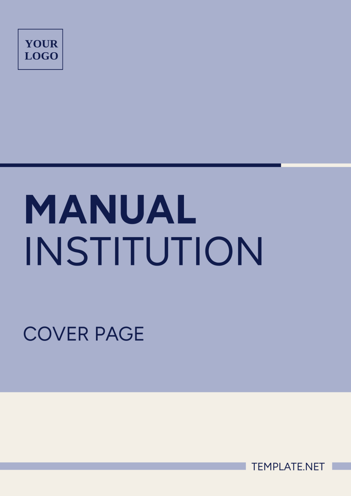 Manual Institutional Cover Page Template