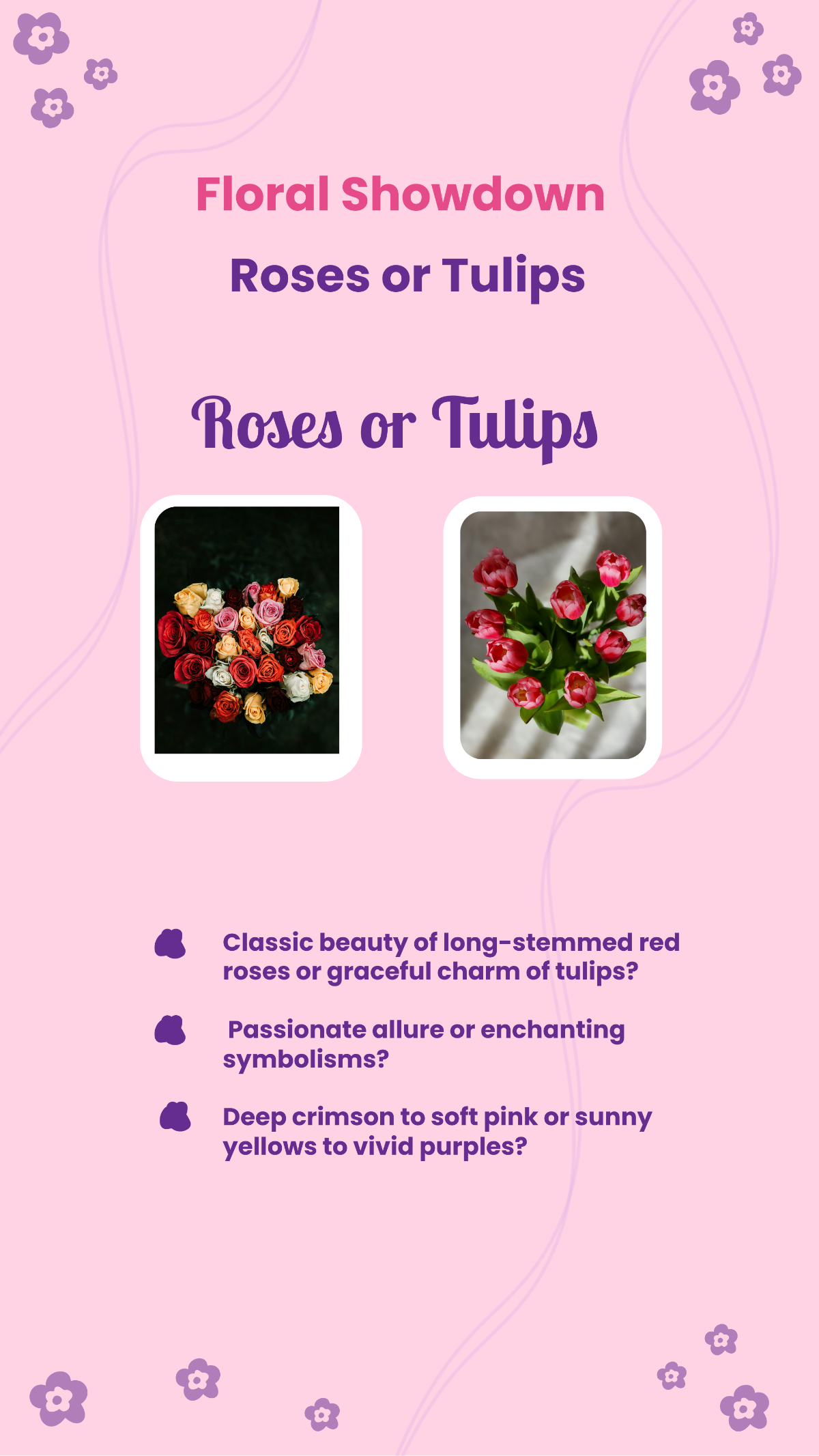Free Roses or Tulips This or That Story Template