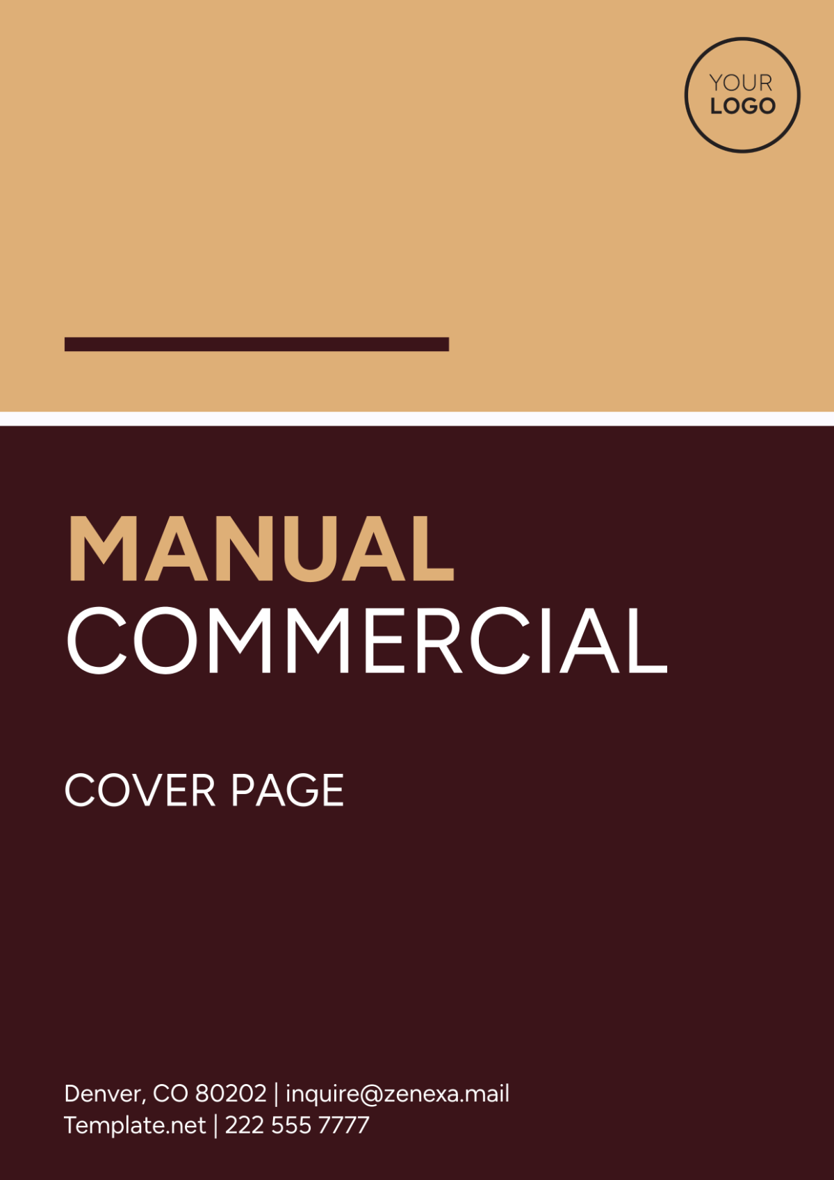 Manual Commercial Cover Page Template - Edit Online & Download