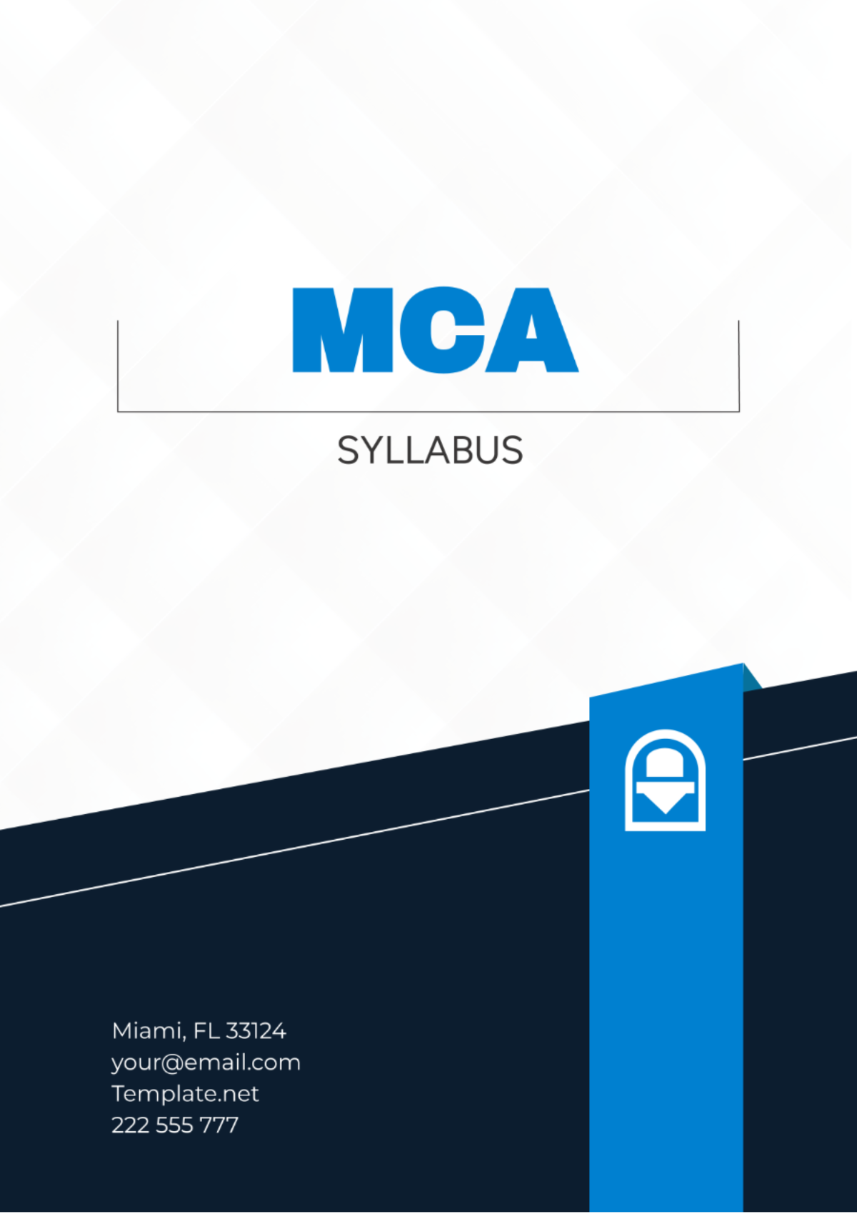 MCA Syllabus Template