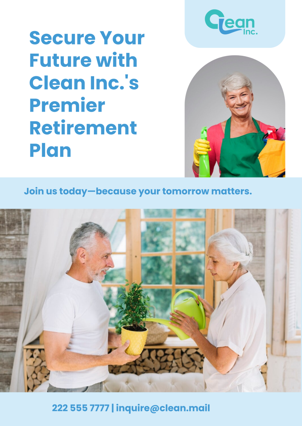 Free Cleaning Services Retirement Plan Ad Template