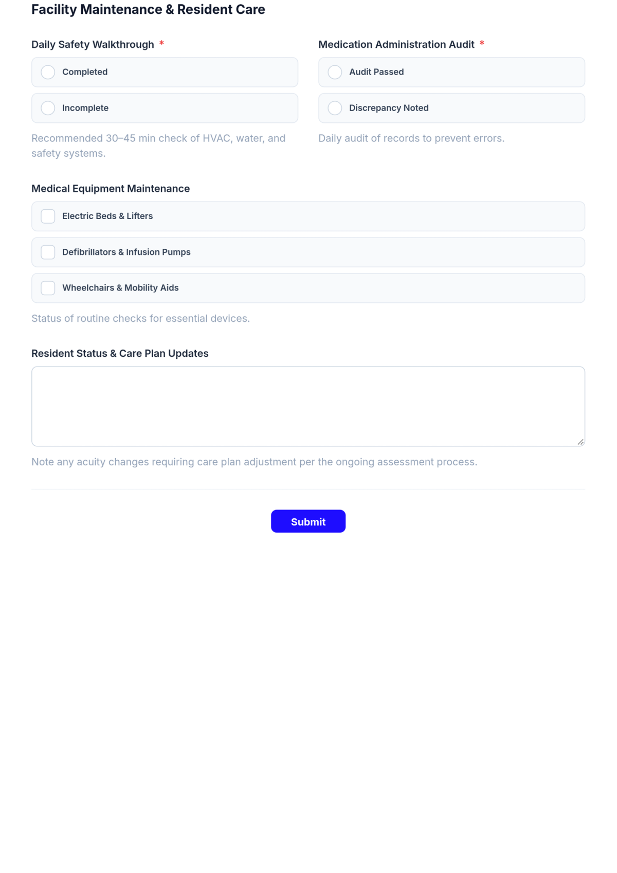 Free Nursing Home Task Checklist Template & AI Maker Free Nursing Home Task Checklist Template & AI Maker