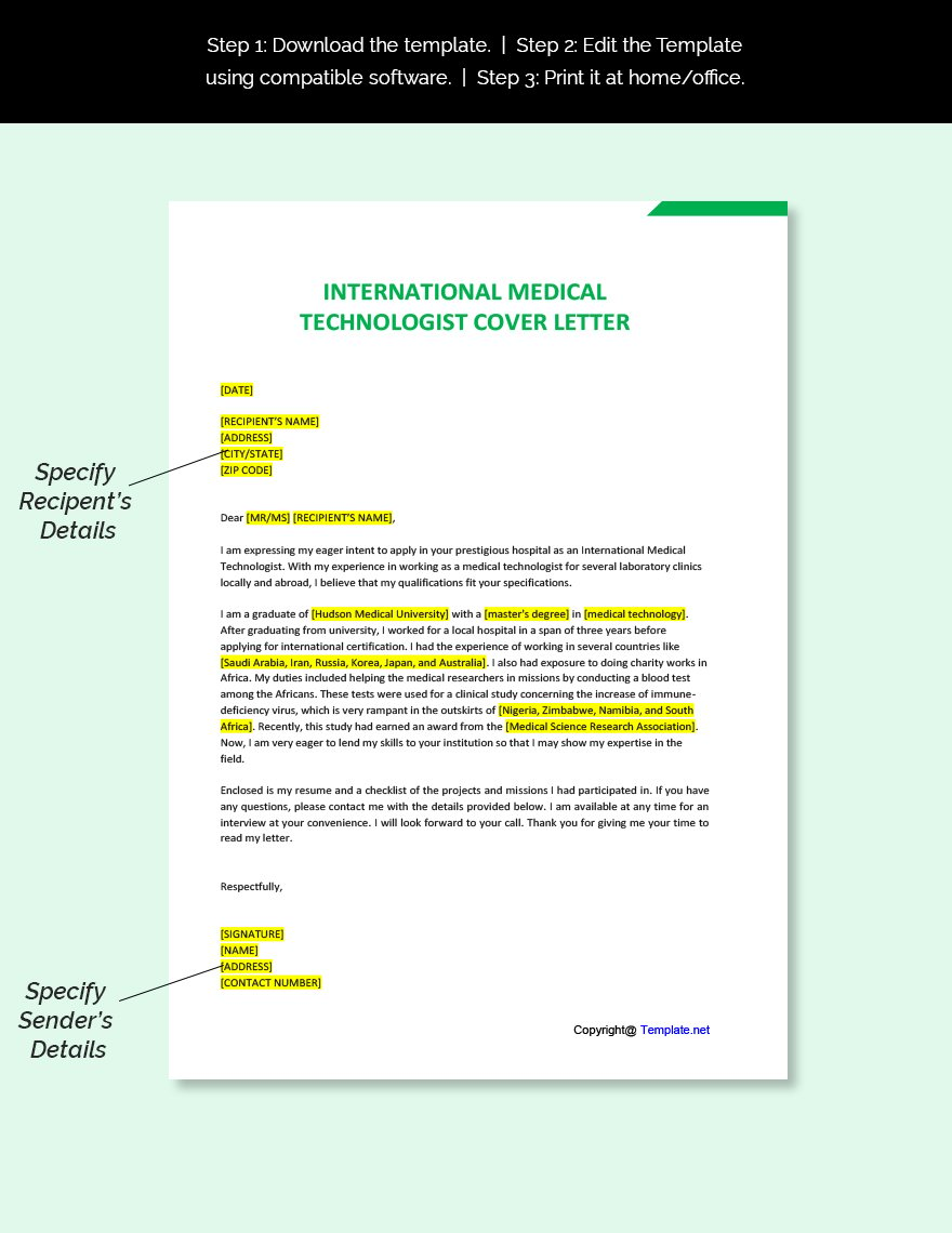 cover letter examples medical technologist
