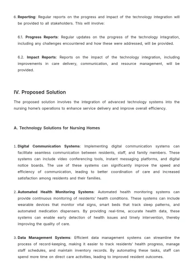 Free Nursing Home Technology Integration Proposal Template to Edit Online