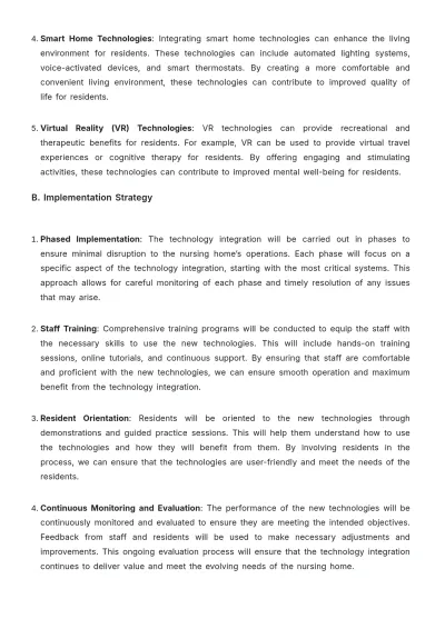 Free Nursing Home Technology Integration Proposal Template to Edit Online