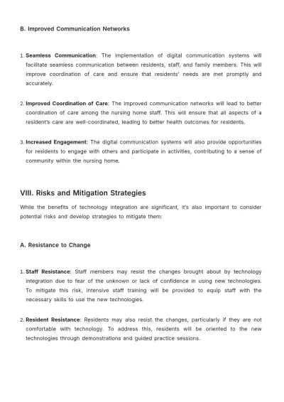 Free Nursing Home Technology Integration Proposal Template to Edit Online